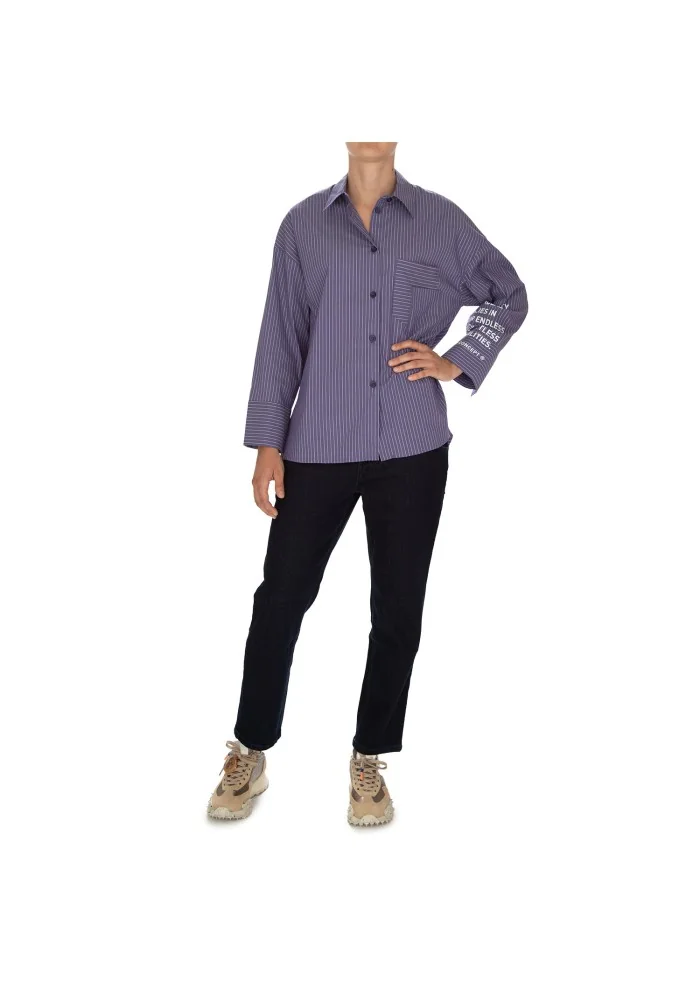 NOUMENO CONCEPT | CAMICIA A RIGHE VIOLA Sconto di tempo limitato