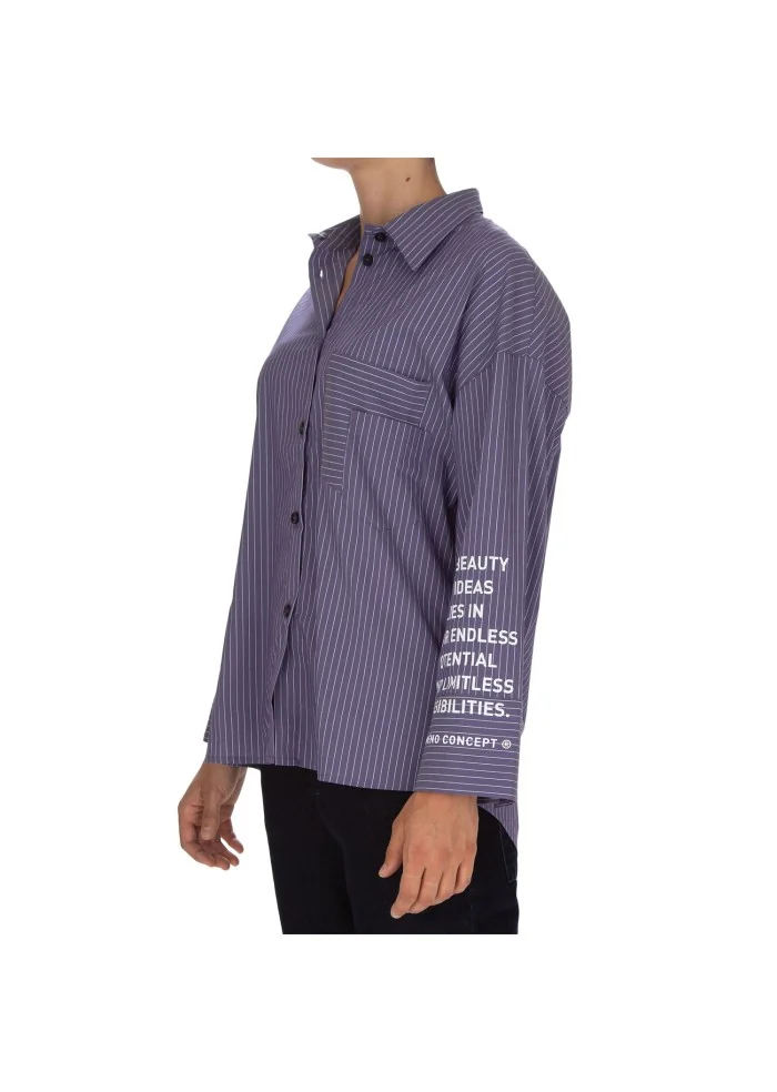 NOUMENO CONCEPT | CAMICIA A RIGHE VIOLA Sconto di tempo limitato