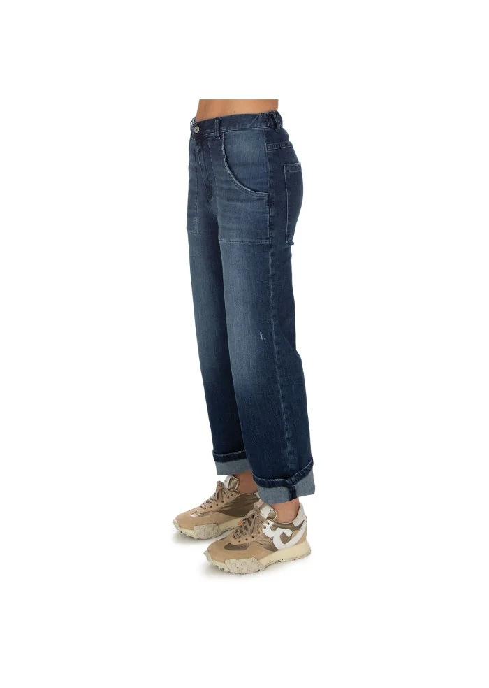 NOUMENO CONCEPT | JEANS VITA ELASTICA BLU In Saldo