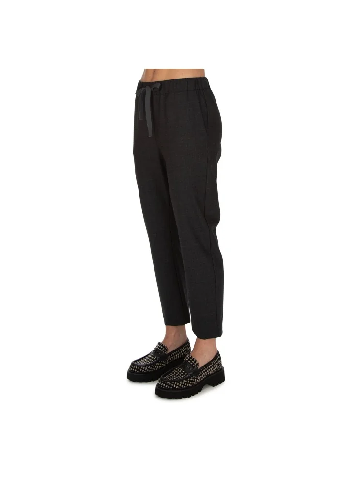 SEMICOUTURE | PANTALONI VITA ELASTICIZZATA GRIGIO ANTRACITE Italy