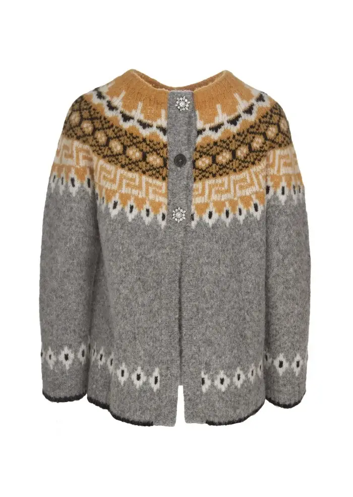 SEMICOUTURE | MAGLIONE GIROCOLLO GRIGIO SENAPE Nuovo