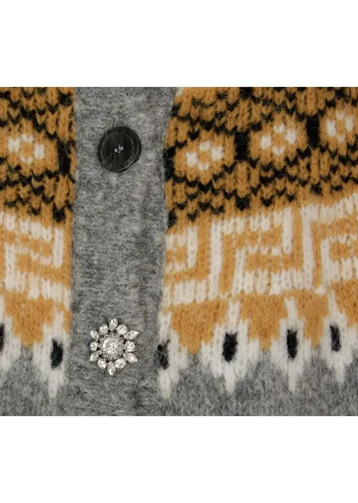SEMICOUTURE | MAGLIONE GIROCOLLO GRIGIO SENAPE Nuovo