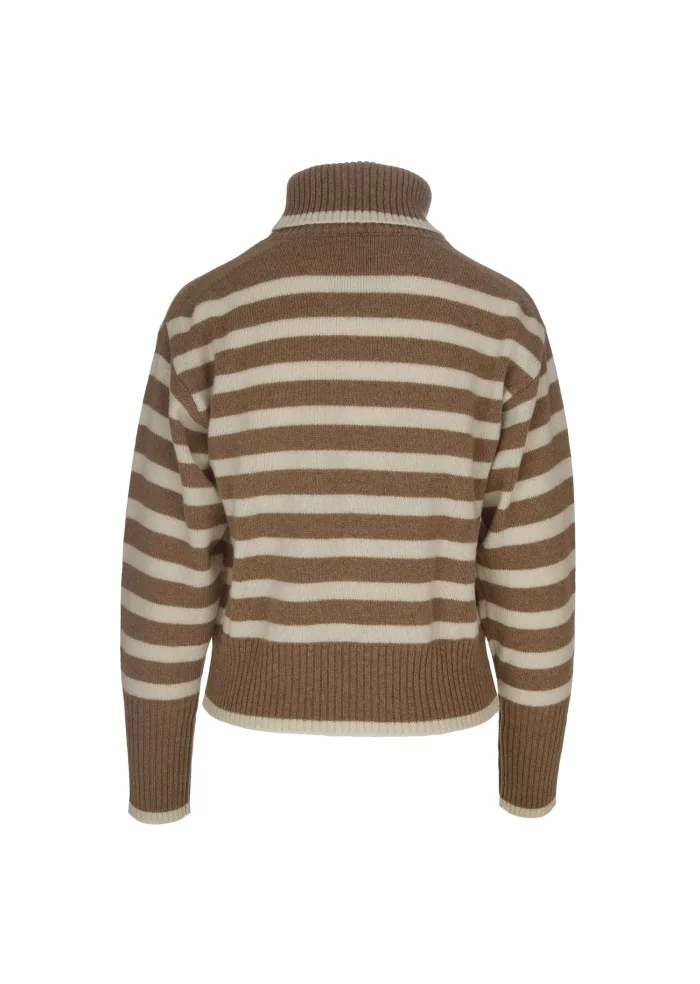 SEMICOUTURE | MAGLIONE A RIGHE MARRONE BEIGE Qualità