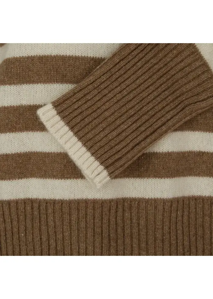 SEMICOUTURE | MAGLIONE A RIGHE MARRONE BEIGE Qualità