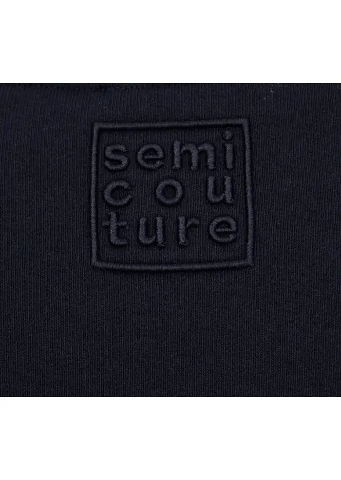 SEMICOUTURE | FELPA TASCHE FRONTALI BLU Spedizione Gratuita