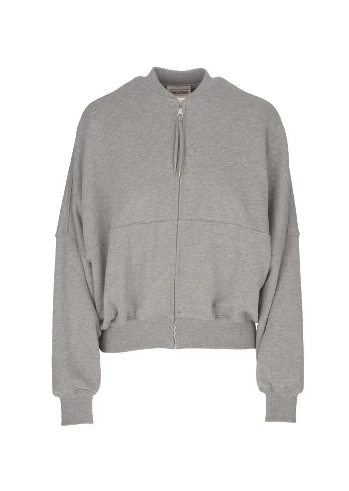 SEMICOUTURE | FELPA CON ZIP GRIGIO Pezzi Unici