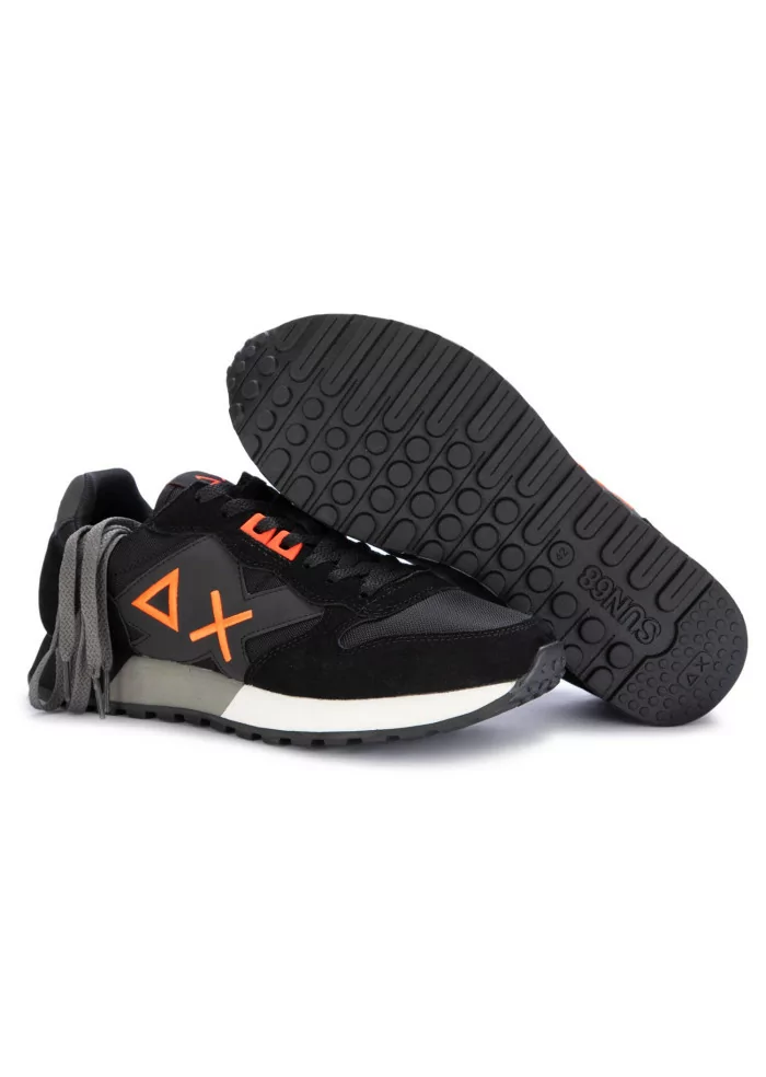 SUN68 | SNEAKERS JAKI FLUO CAMOSCIO NYLON NERO Sottocosto
