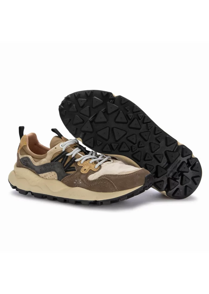 FLOWER MOUNTAIN | SNEAKERS YAMANO 3 CAMOSCIO NYLON MARRONE Sconto