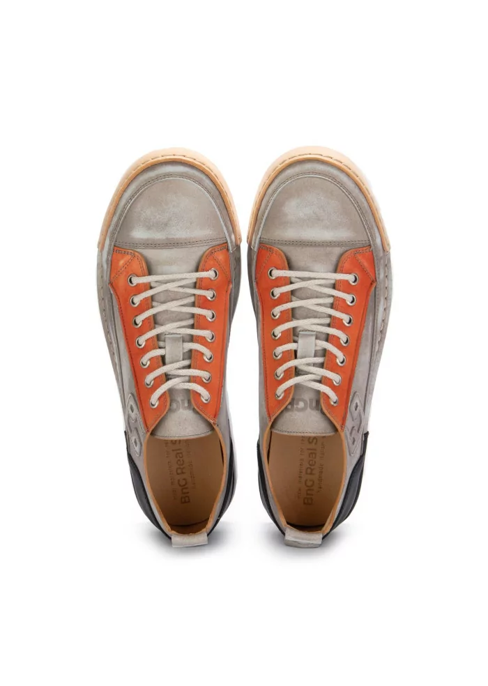 BNG REAL SHOES | SNEAKERS LA PATCH PELLE GRIGIO TORTORA Offerta