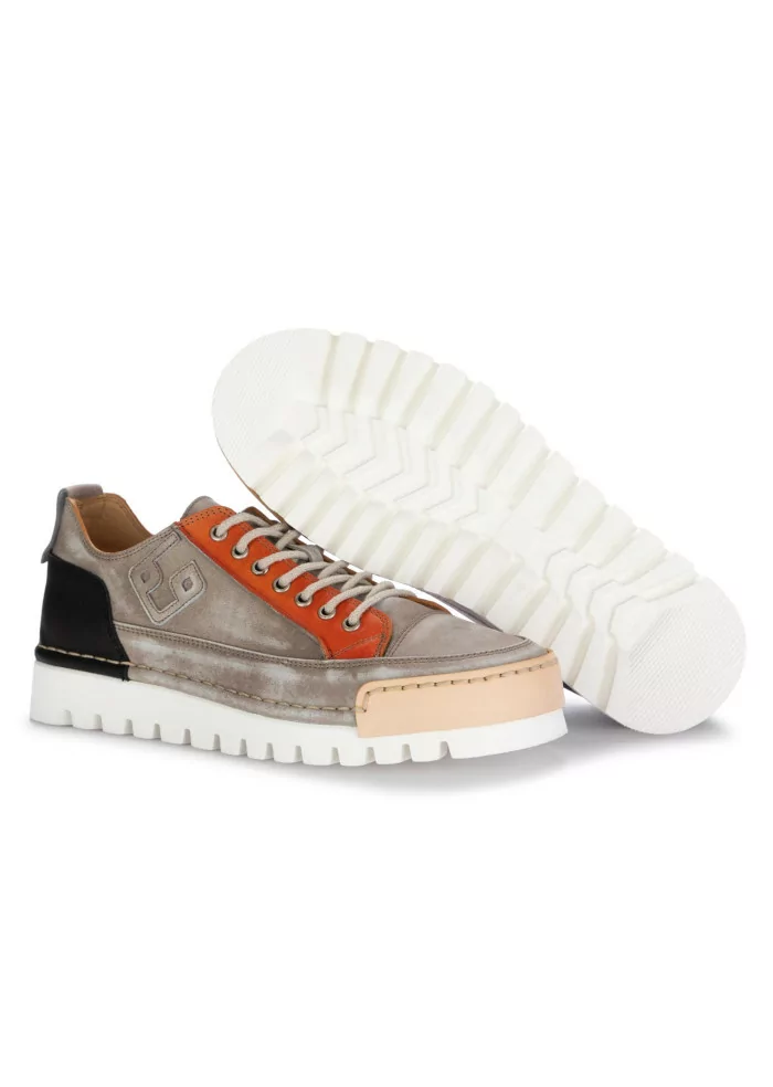 BNG REAL SHOES | SNEAKERS LA PATCH PELLE GRIGIO TORTORA Offerta