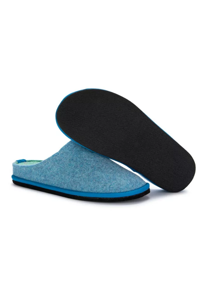 LÖWENWEISS | PANTOFOLE FELTRO DI LANA BLU TURCHESE Economico