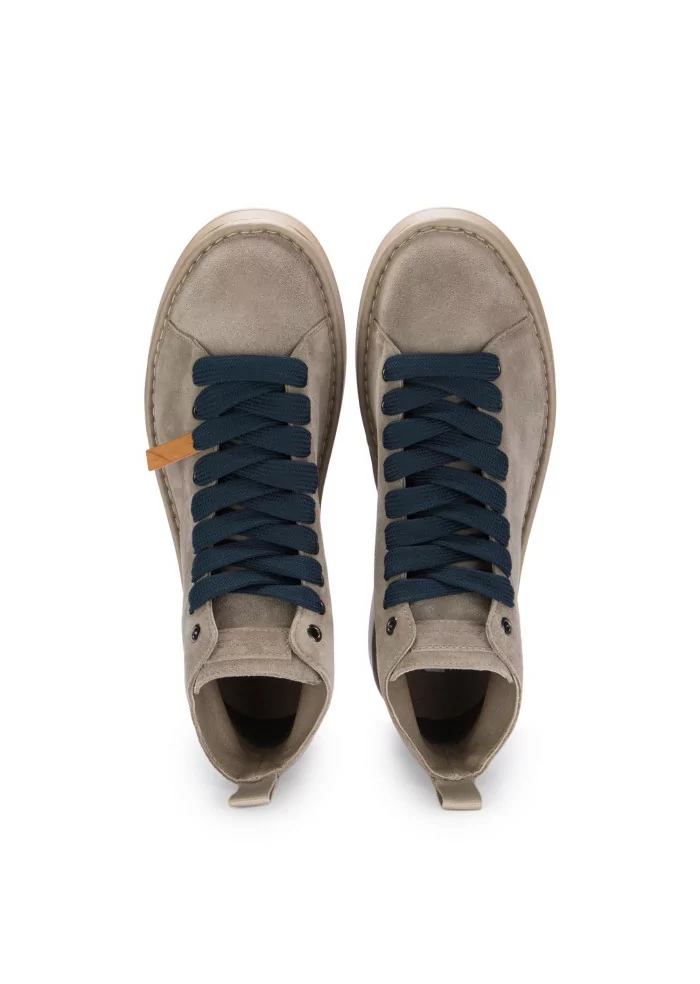 PANCHIC | TRONCHETTI CAMOSCIO GRIGIO CHIARO LACCI BLU Novità