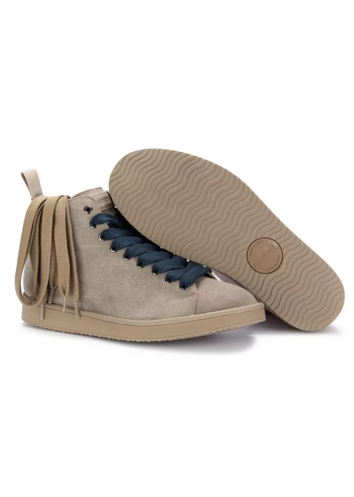 PANCHIC | TRONCHETTI CAMOSCIO GRIGIO CHIARO LACCI BLU Novità