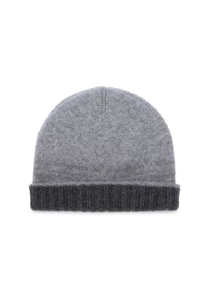 RIVIERA CASHMERE | BERRETTO DOUBLEFACE GRIGIO Promozione Limitata