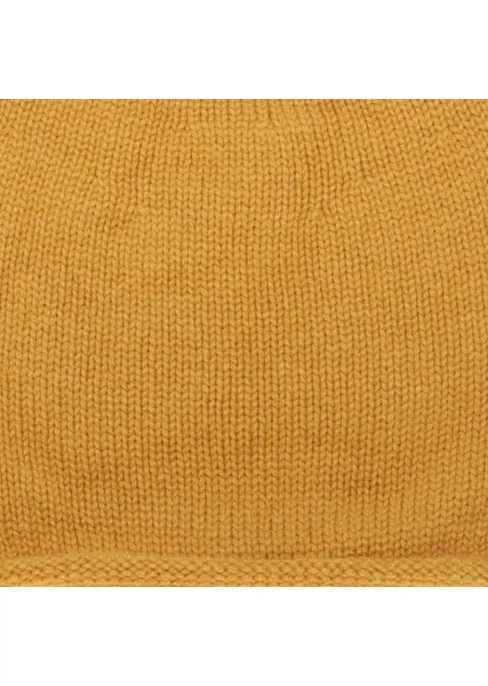 RIVIERA CASHMERE | BERETTO CASHMERE RASATO GIALLO Sottocosto