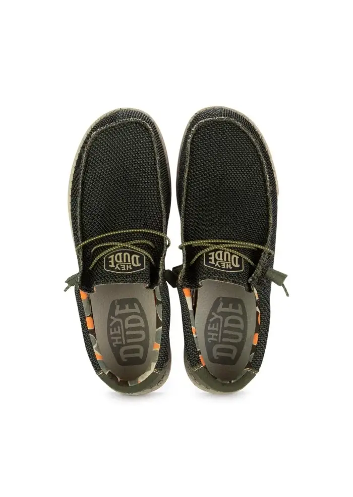 HEY DUDE | SCARPE BASSE WALLY SOX STITCH VERDE Nuovo