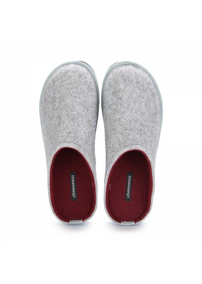 LÖWENWEISS | PANTOFOLE IN LANA COTTA GRIGIO BORDEAUX Vendita