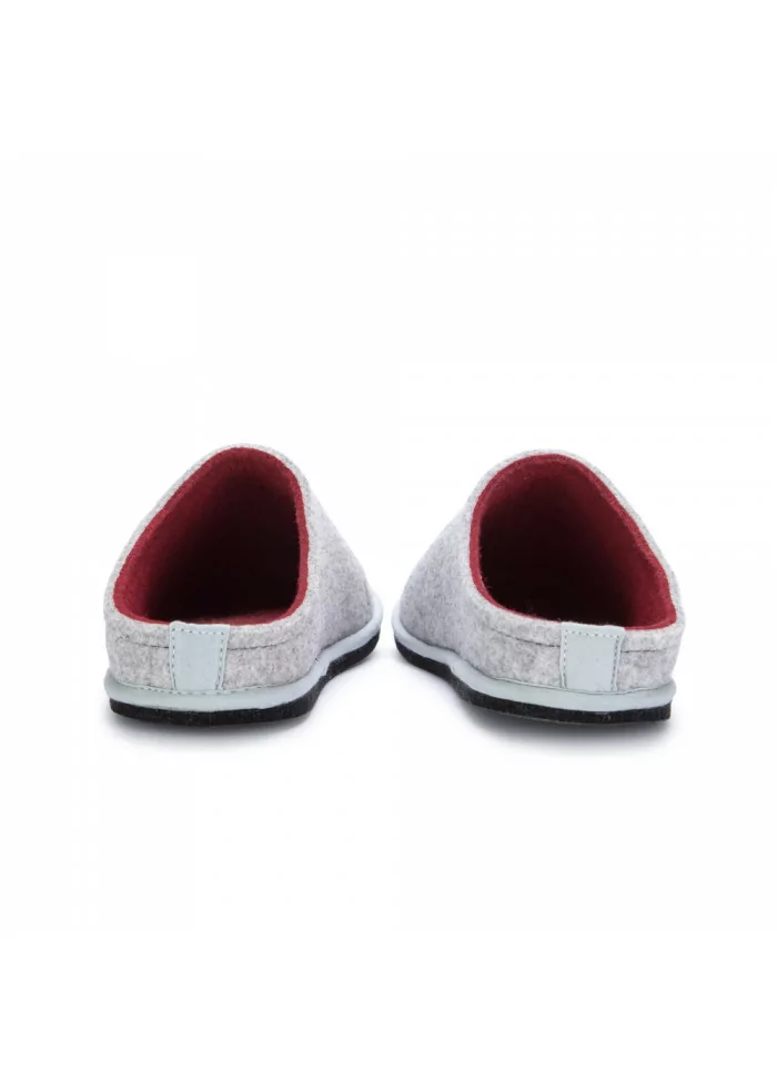 LÖWENWEISS | PANTOFOLE IN LANA COTTA GRIGIO BORDEAUX Vendita