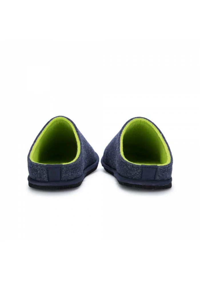 LÖWENWEISS | PANTOFOLE IN LANA COTTA BLU VERDE Spedizione Gratuita