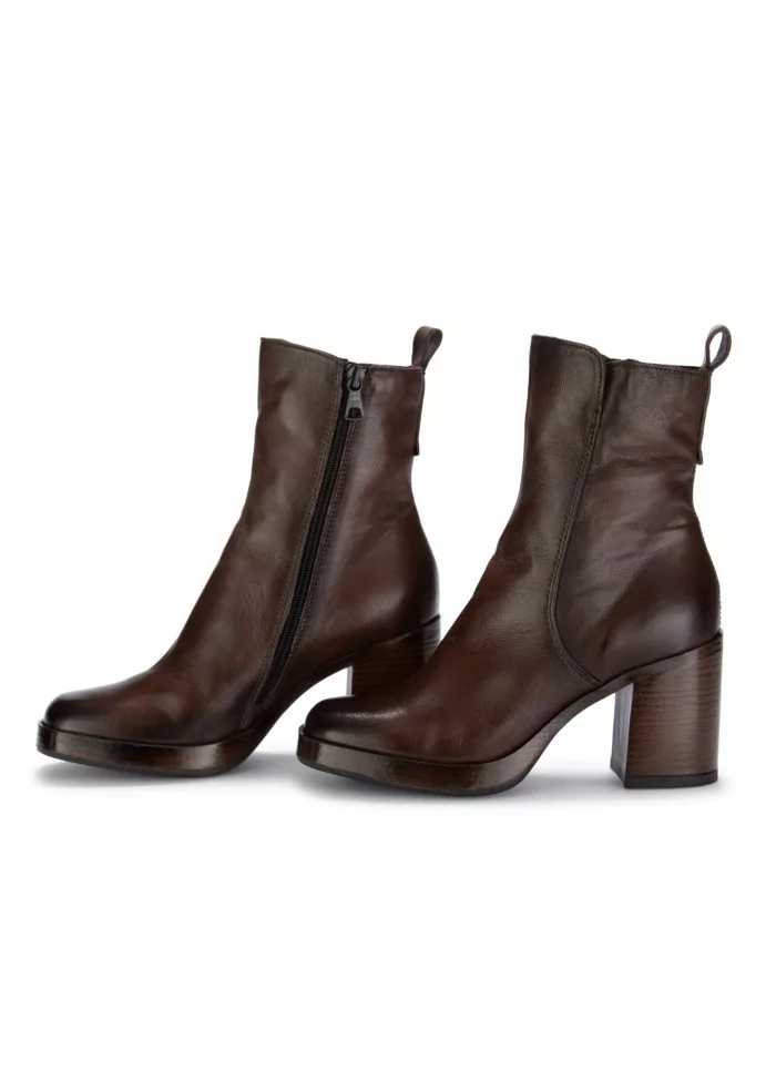 MJUS | STIVALETTI CON TACCO PELLE MARRONE CIOCCOLATO Sconto