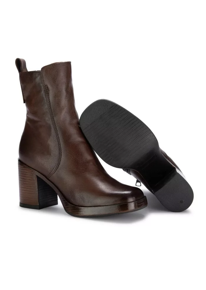 MJUS | STIVALETTI CON TACCO PELLE MARRONE CIOCCOLATO Sconto