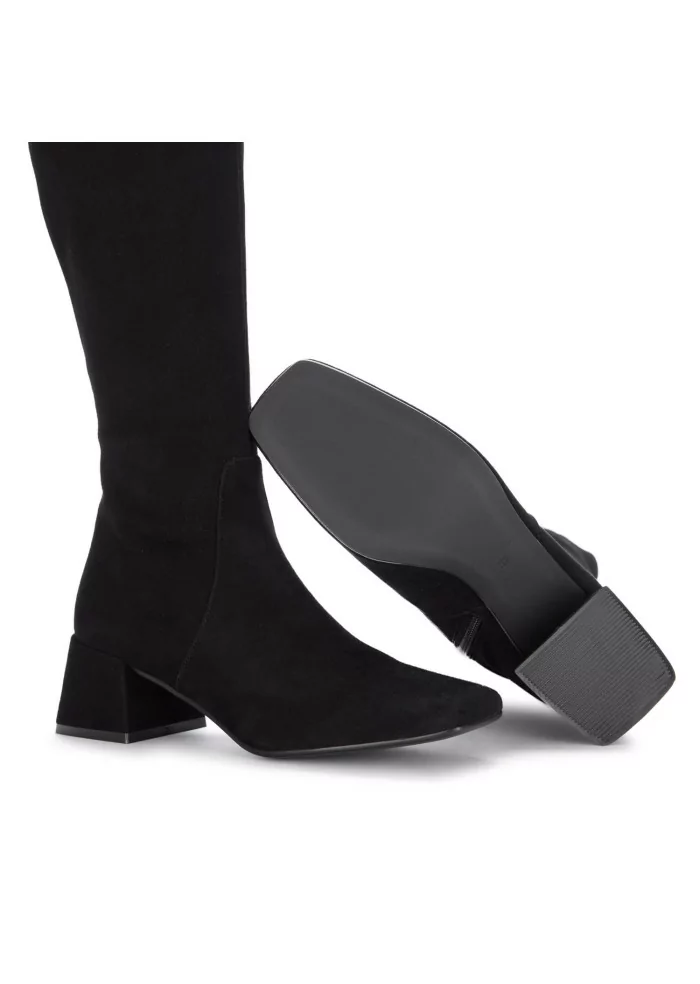 MA+DE 94 | STIVALI ALTI CAMOSCIO NERO Saldi