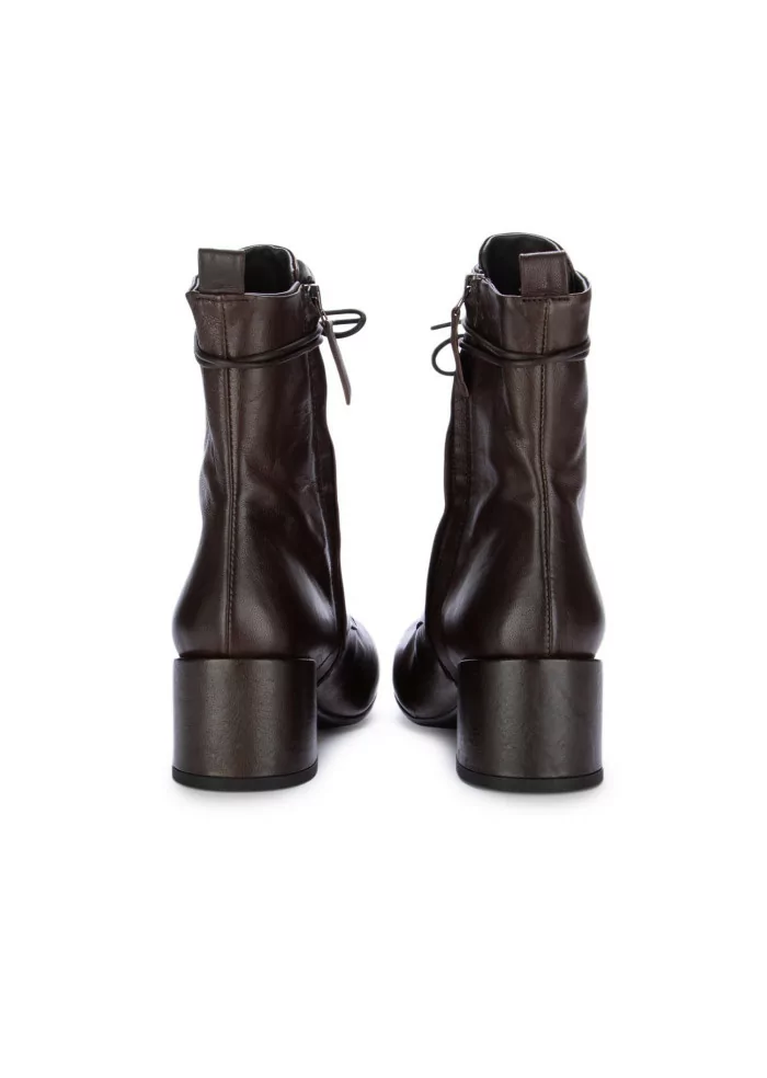 VICOLO 8 | STIVALETTI CON TACCO LACCI PELLE MARRONE Vendita Calda