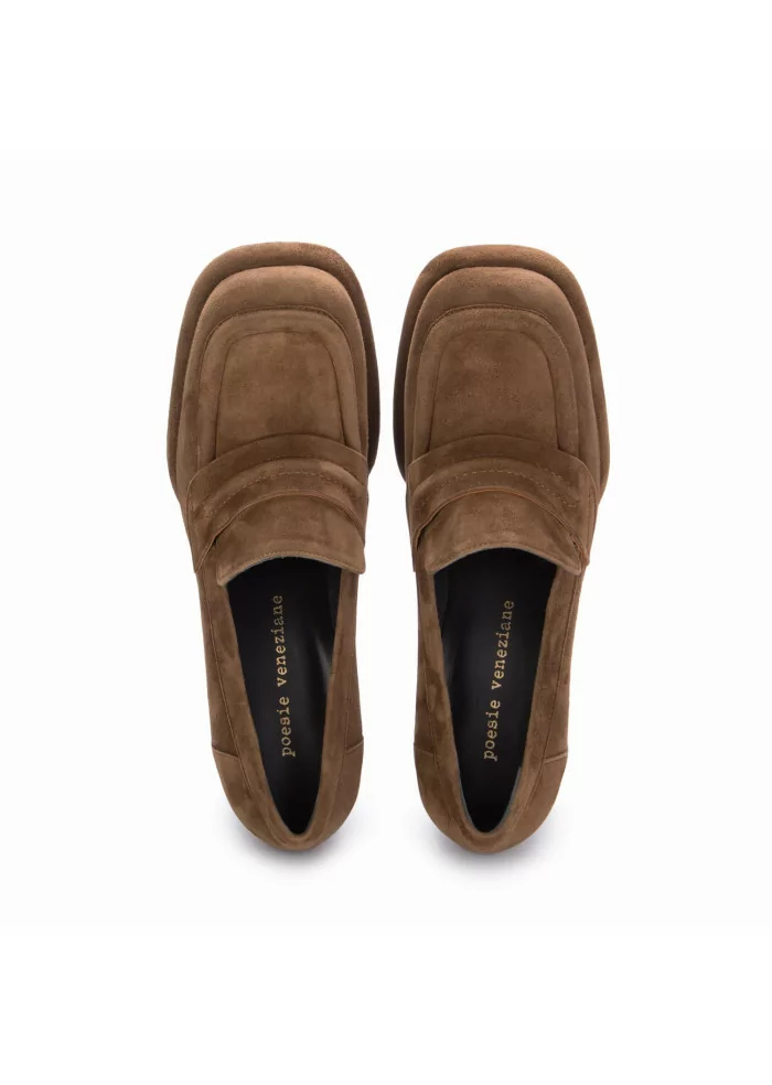 POESIE VENEZIANE | SCARPE TACCO CAMOSCIO MARRONE In Linea