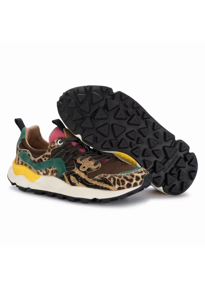 FLOWER MOUNTAIN | SNEAKERS YAMANO 3 PONY HAIR MARRONE MULTICOLORE Pezzi Unici
