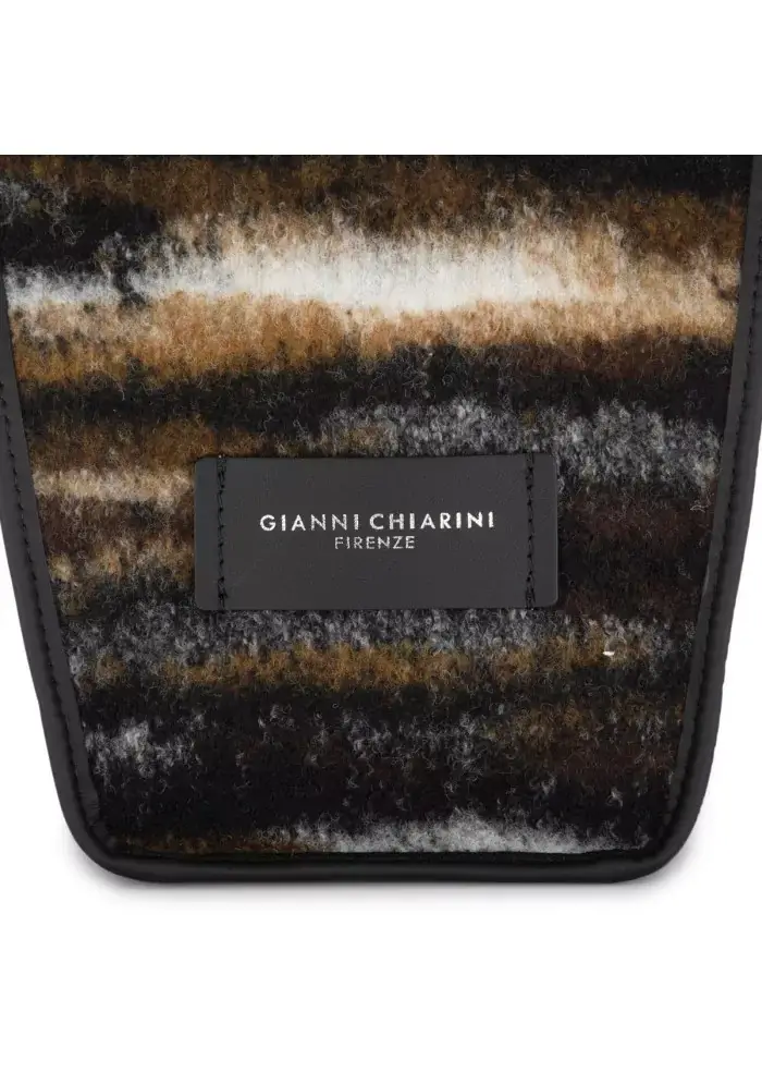 GIANNI CHIARINI | BORSA A SPALLA JACQUARD MARCELLA MARRONE NERO Negozi Online