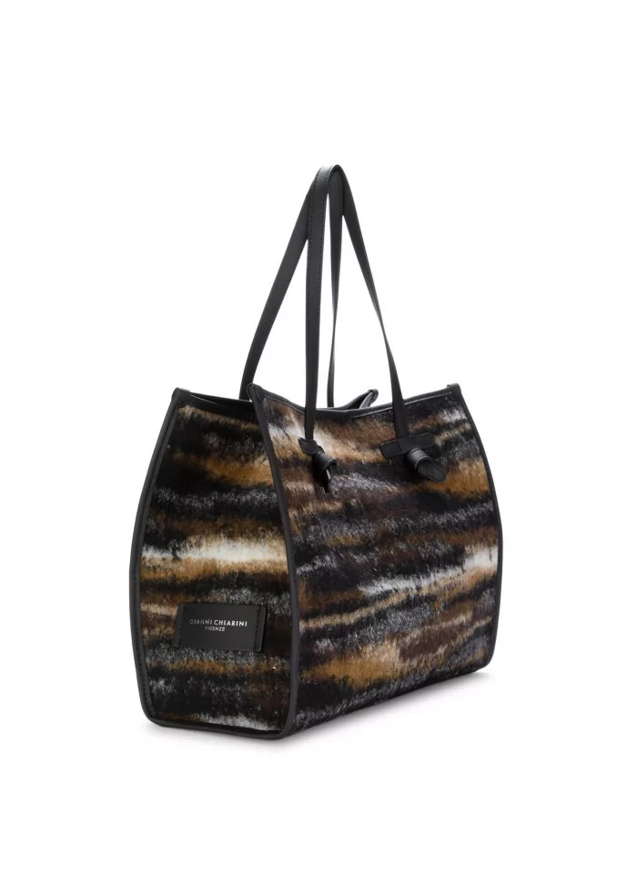 GIANNI CHIARINI | BORSA A SPALLA JACQUARD MARCELLA MARRONE NERO Negozi Online