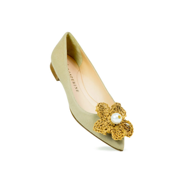 Prosperine Ballerina da Donna in Tessuto con Fiore Presa