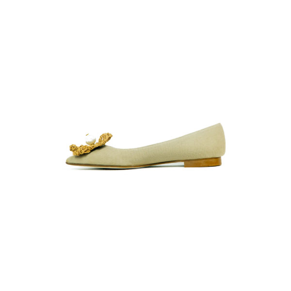 Prosperine Ballerina da Donna in Tessuto con Fiore Presa