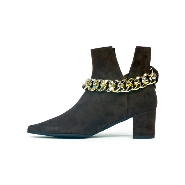 Prosperine Stivale da Donna in Camoscio con Catena In Linea