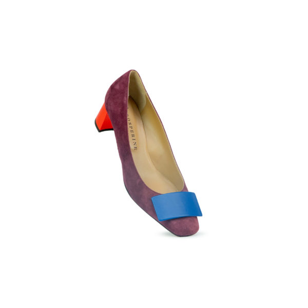 Prosperine Scarpa da Donna in Camoscio con Tacco con Placca Nuovo