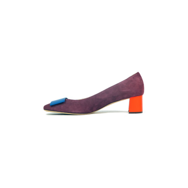 Prosperine Scarpa da Donna in Camoscio con Tacco con Placca Nuovo