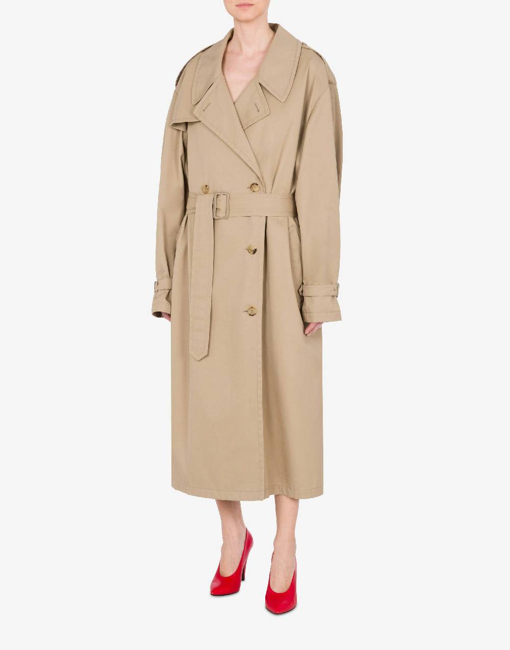 ﻿Love Moschino Trench in gabardina di cotone e nylon Hotsell