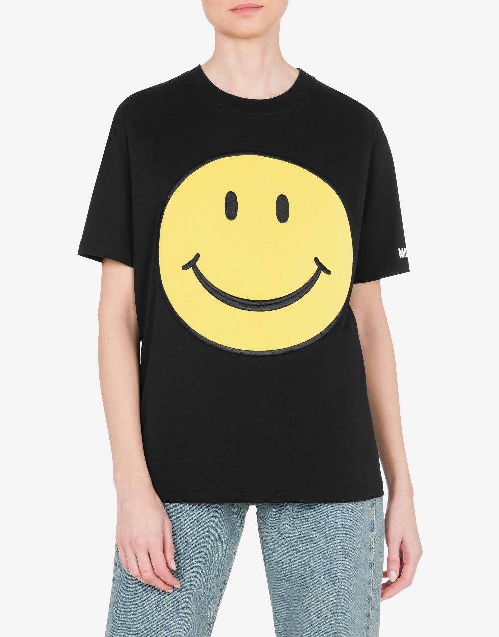 Love Moschino T-shirt in jersey organico Smiley® Vendita Economica