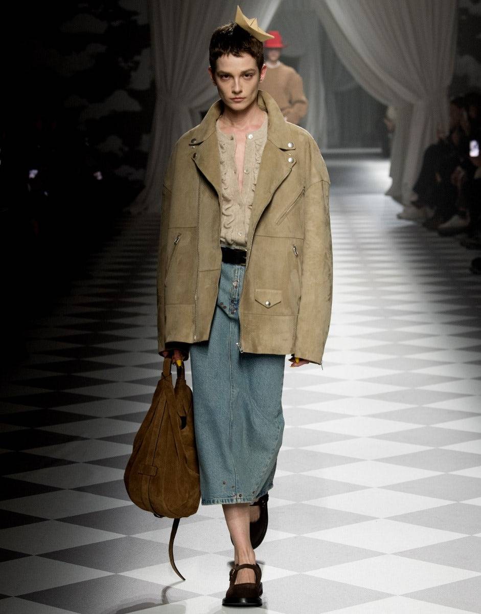 Love Moschino Giacca Biker oversize in camoscio Saldi Di Fabbrica