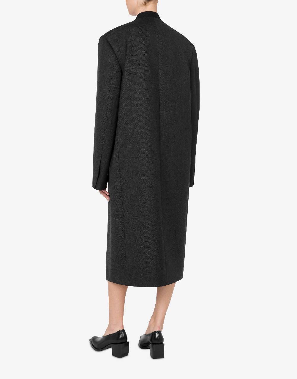 Love Moschino Cappotto in tela di lana tinto in filo Moda