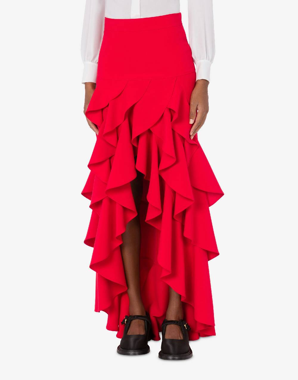 Love Moschino Gonna in crêpe con ruches In Linea