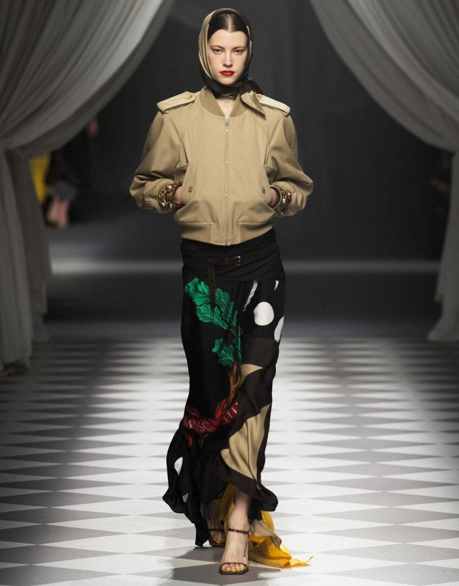 Love Moschino Gonna in twill di seta Patchwork Vendita calda