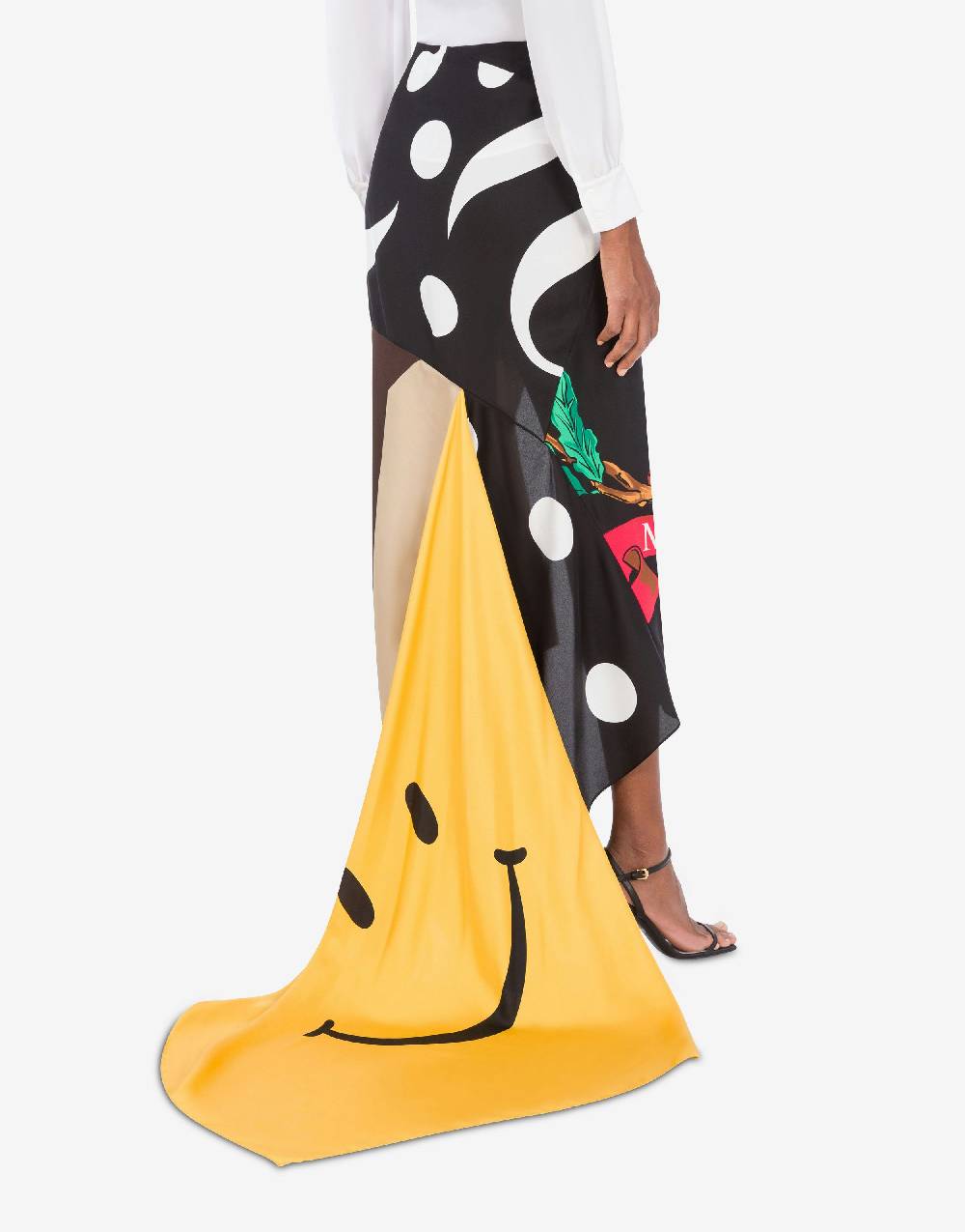 Love Moschino Gonna in twill di seta Patchwork Vendita calda