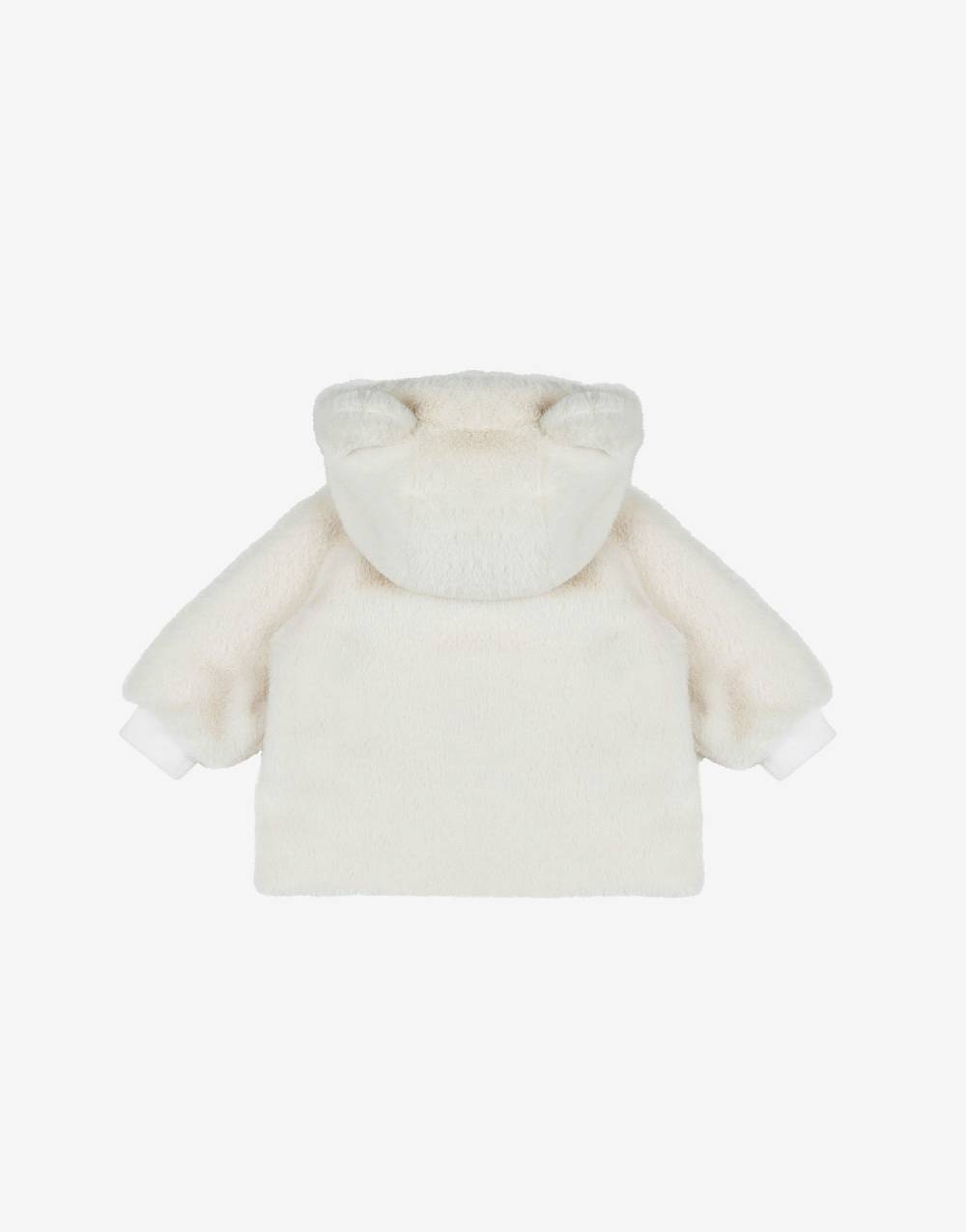 Love Moschino Cappotto in tessuto soft Teddy Heart Patch Affare Del Giorno