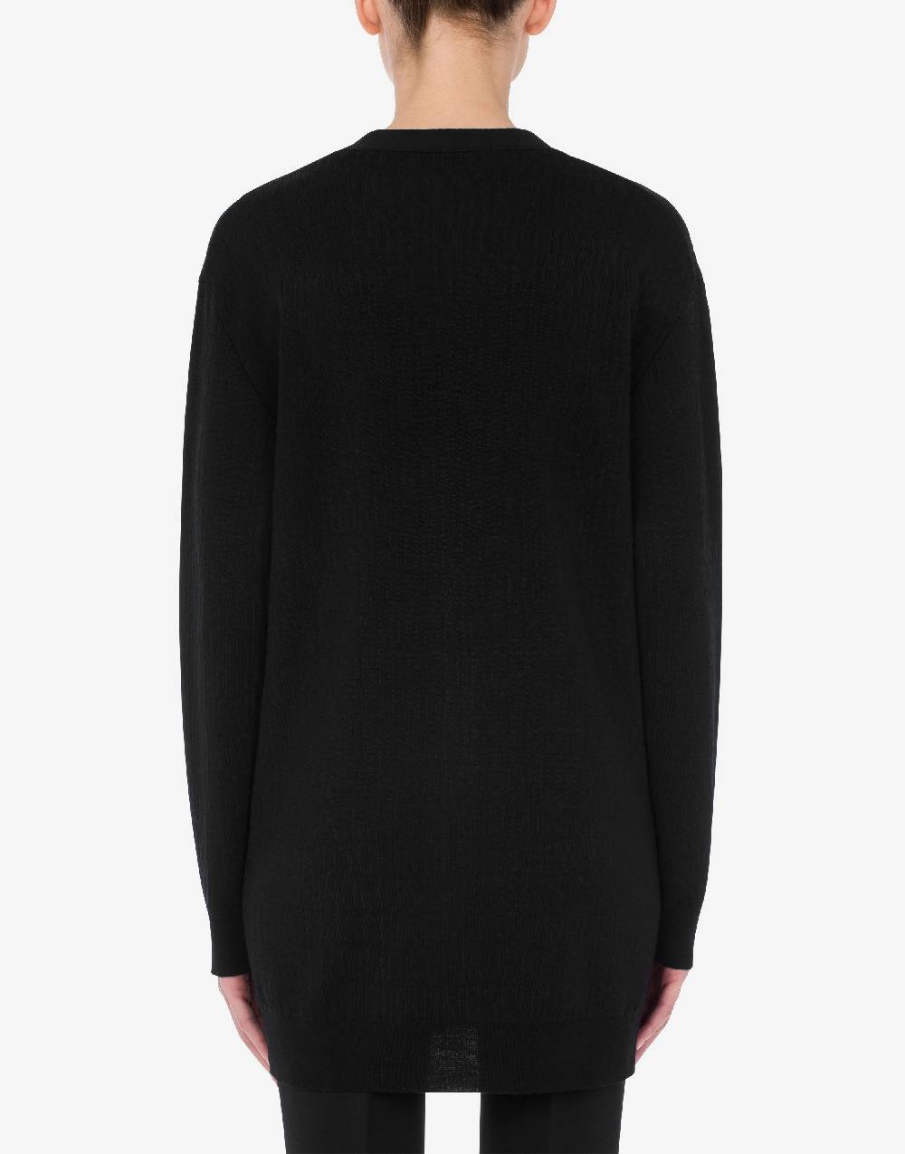 Love Moschino Cardigan in lana Allover Logo Vendita Economica
