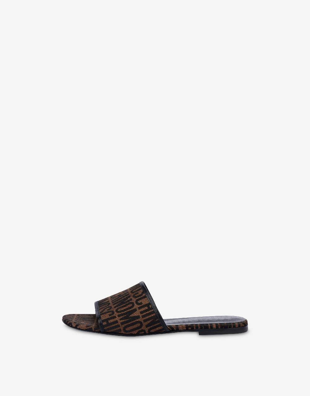 Love Moschino Sandali flat in nylon Allover Logo Qualità