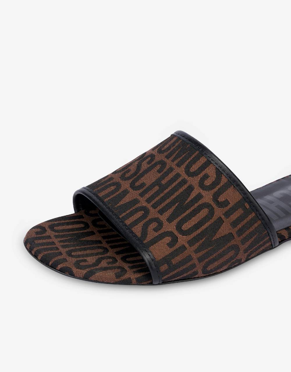 Love Moschino Sandali flat in nylon Allover Logo Qualità