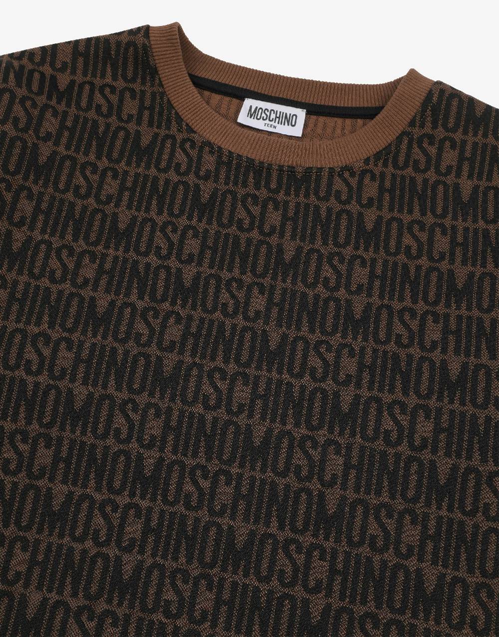 Love Moschino Felpa in cotone Allover Logo Sottocosto