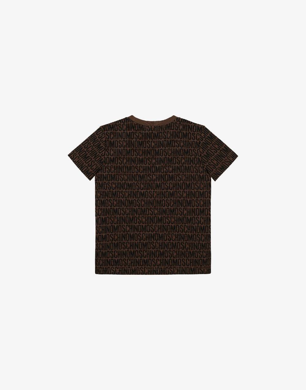 Love Moschino T-shirt in jersey Allover Logo In Vendita