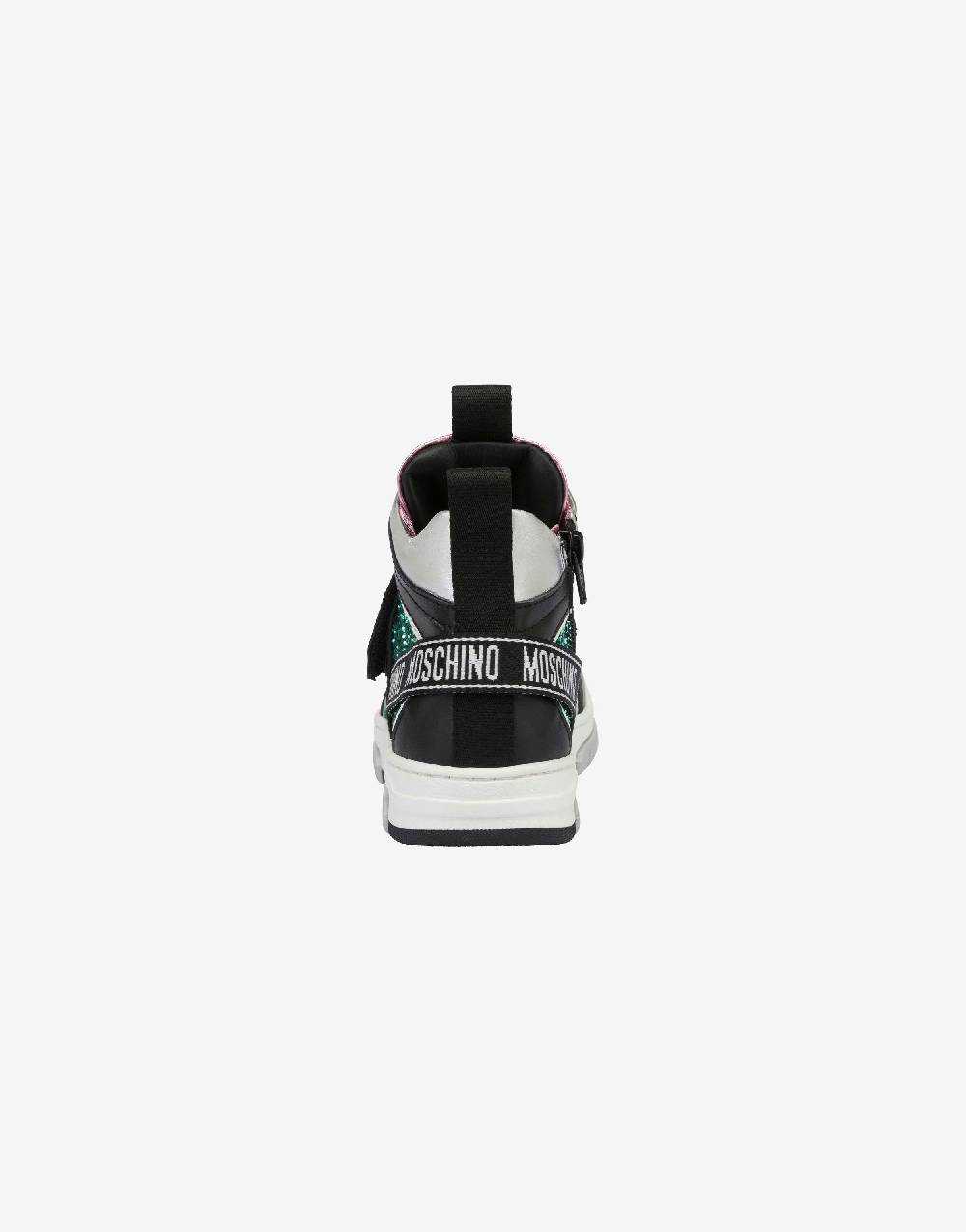 Love Moschino Sneakers alte in vitello e glitter Teddy Patch Hotsell
